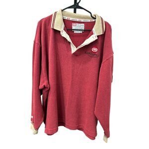 Vintage 90s Ecko Unltd Mens Red Polo Shirt XXL Long Sleeve